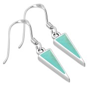 Turquoise Triangle Sterling Silver Earrings, e312